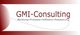 GMI-Consulting-Logo mit Slogan: Beratung, Prozesse, Software, Realisierung auf rotem Hintergrund.