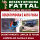 Banner da Desentupidora Fattal com imagens de caminhão e equipamento de desentupimento.