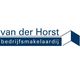 Logo van "van der Horst bedrijfsmakelaardij" met bedrijfsnaam en grafisch element.