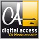 Logo mit Text: "digital access - Die Werbemanufaktur", Schwarz und Gelb.