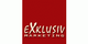 Rotes Logo mit dem Text "Exklusiv Marketing" in weißer Schrift.
