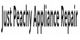 Text "Just Peachy Appliance Repair" in a stylized font.