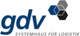 Logo von gdv, Systemhaus für Logistik, mit drei ineinander übergehenden Sechsecken.