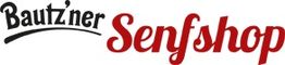 Logo des Bautz'ner Senfshops in schwarz und rot.