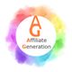 Logo mit "Affiliate Generation" in einem Kreis, umgeben von einem Regenbogen-Aquarellhintergrund.