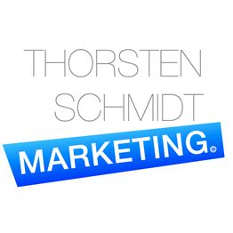 Textlogo: Thorsten Schmidt Marketing, „MARKETING“ in Blau hervorgehoben.