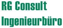 Text: "RG Consult Ingenieurbüro" in grüner Schrift auf weißem Hintergrund.