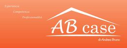 Logo "AB case". Testo: Esperienza, Competenza, Professionalità. Sfondo arancione.