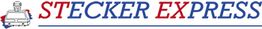 Logo mit Schriftzug "STECKER EXPRESS" in Rot und Blau neben einem Steckermotiv.