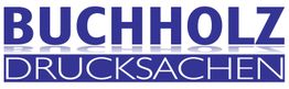 Text "BUCHHOLZ DRUCKSACHEN" in blauer Schrift.