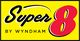 Super 8 by Wyndham logo with yellow background and bold red "8".