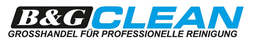 Logo mit Text: "B&G CLEAN, Großhandel für professionelle Reinigung".