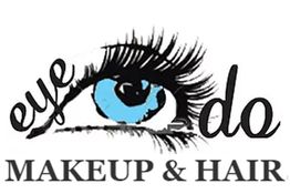 Stylized eye with "Eye Do" text, below reads "Makeup & Hair" in bold.