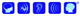 Symbole: Profil, Schallwellen, Ohr, Schallwellen, Kopfprofil. Blaue Hintergründe.