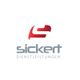 Logo mit rotem Symbol und Text "Sickert Dienstleistungen" auf weißem Hintergrund.