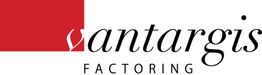 Logo von "antargis factoring" mit rotem Quadrat und schwarzer Schrift.