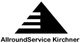 Schwarzes Dreieck und Text "AllroundService Kirchner".