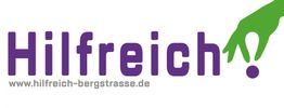 Logo mit dem Wort "Hilfreich" und einer grünen Hand, die auf ein lila Ausrufezeichen zeigt.
