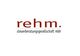 Logo der "rehm. steuerberatungsgesellschaft mbh" mit rotem Schriftzug und kleinem Punkt.