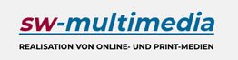Logo von "sw-multimedia" mit dem Slogan "Realisierung von Online- und Print-Medien".