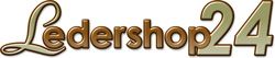 Logo mit dem Text "Ledershop24" in braunen Buchstaben auf transparentem Hintergrund.