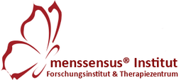 Logo des Menssensus Instituts mit einem stilisierten roten Schmetterling.