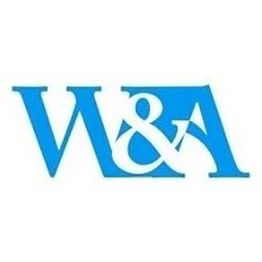 Blue letters "W & A" on a white background.