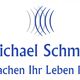 Logo-Design: "Michael Schmitz" mit Slogan "Wir machen Ihr Leben leichter" in Blau.