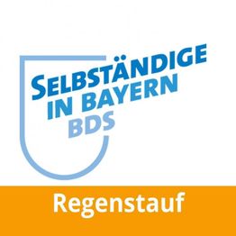 Logo des BDS: "Selbständige in Bayern" mit orangefarbenem "Regenstauf" darunter.