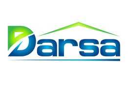 Logo de Darsa con letras azules y un diseño de techo verde sobre el nombre.