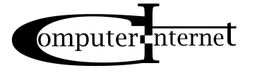 Schwarz-weißes Logo mit den Worten "Computer Internet", ineinander übergehend gestaltet.
