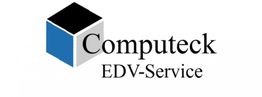 Logo von Computeck EDV-Service mit blau-schwarzem Würfel.