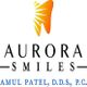 Logo of Aurora Smiles with a tooth graphic and Dr. Amul Patel, D.D.S., P.C. text below.
