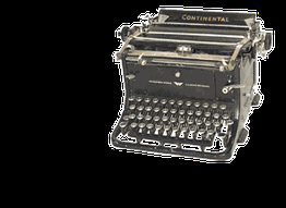 Alte Schreibmaschine mit Text "Textwerkstatt Dresden - Agentur für Kommunikation" darunter.