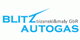 Blaues Logo mit Schriftzug „BLITZ AUTOGAS bizanski&maly GbR“ auf weißem Hintergrund.