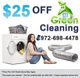 $25 off cleaning service ad with washing machine and woman. Phone: 972-698-4478.