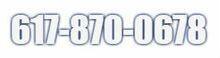 The image shows the phone number 617-870-0678 in bold, outlined text.
