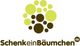 Logo mit grünen und braunen Kreisen, darunter der Schriftzug "SchenkeinBäumchen.de".