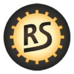 Logo mit gelbem Zahnrad und schwarzen Buchstaben "RS" im Zentrum.