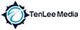 TenLee Media logo with a stylized globe and blue star design.