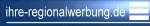 Logo mit der Aufschrift "ihre-regionalwerbung.de" auf blauem Hintergrund und drei weißen Streifen.
