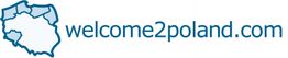 Umriss von Polen mit Text "welcome2poland.com".