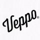 Veppo logo with stylized black text on a light textured background.