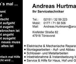 Visitenkarte Servicetechnik A.Hurtmann