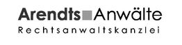 Logo der Kanzlei „Arendts Anwälte“ mit einem kleinen grauen Quadrat zwischen den Namen.