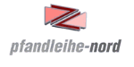 Rotes Logo mit drei Pfeilen und dem Text "pfandleihe-nord" darunter.
