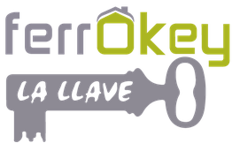 Logotipo "ferrokey" con un diseño de llave y texto "La llave" en el interior.