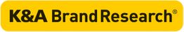 Gelbes Logo mit schwarzem Text "K&A Brand Research" in der Mitte.
