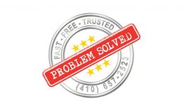 Seal with stars and number, overlaid with a "Problem Solved" red stamp.