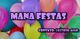 Balões coloridos com texto "Mana Festas" e contato: (41) 3010-6550.